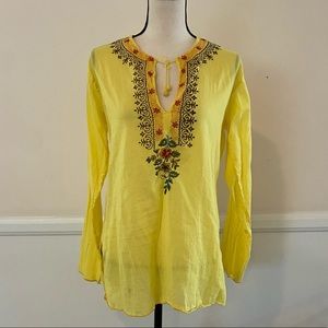 Yellow Patterned Blouse